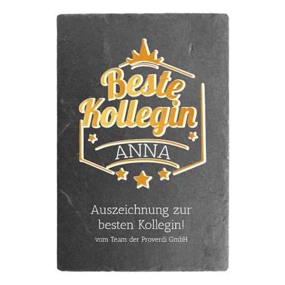 Beste Kollegin - Schild mit Name und persönlicher Widmung in mehreren Größen*