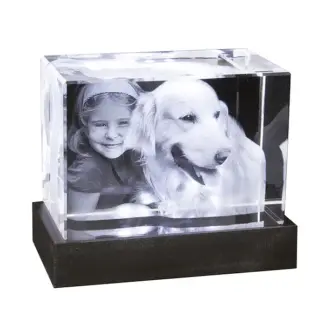 Glasblock mit Ihrem Tierfoto in 3D*
