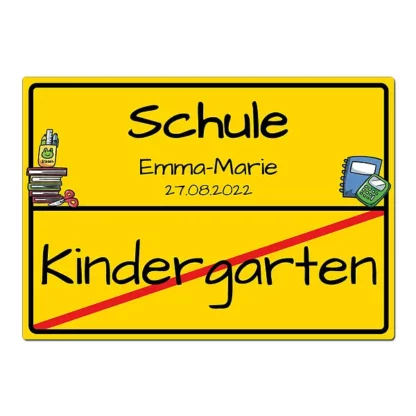 Geschenk zur Einschulung - Schild A3 | Desgin Ortsschild*