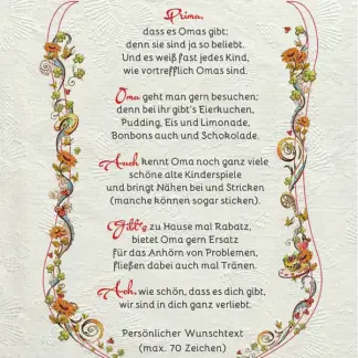 Urkunde für die geliebte Oma - modern*