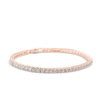 AMOONIC Damen Tennisarmband Match aus Silber 925 Rosegold vergoldet mit Zirkoniasteinen - Armband mit Gravur für Namen - Perfektes Geschenk für Sie*