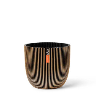 Blumentopf Kugel Groove 25x23 Gold Schwarz*