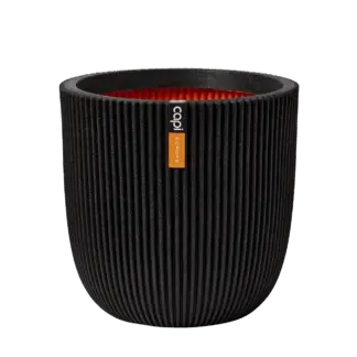 Blumentopf Kugel Groove schwarz | 43x41 cm*