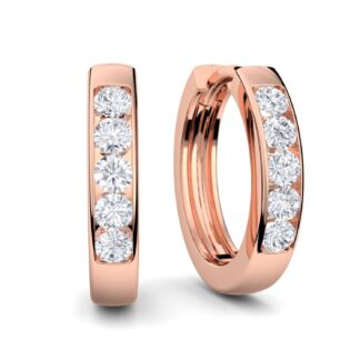 Creolen Rosegold *Zirkonia* Ohrringe Rosegold (hochwertig vergoldet) Kreolen Klappcreolen Rose Gold fein dezent klein Damen Frauen Schmuck*