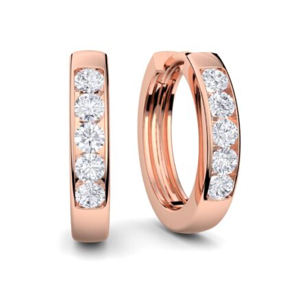 Creolen Rosegold *Zirkonia* Ohrringe Rosegold (hochwertig vergoldet) Kreolen Klappcreolen Rose Gold fein dezent klein Damen Frauen Schmuck*