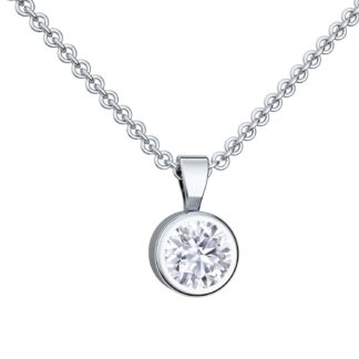 Damen Kette Silber 925 mit Anhänger Halsketten für Frauen mit Stein-Anhänger Zirkonia Damenkette Silberkette schlichte klassische dezent klein*