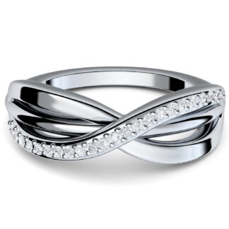 Damenring Verlobungsring Silber 925 Infinity Ring Unendlichkeit Silber Zirkonia Steine Verlobungsringe für Damen Frauen Freundin Geschenk Jahrestag*