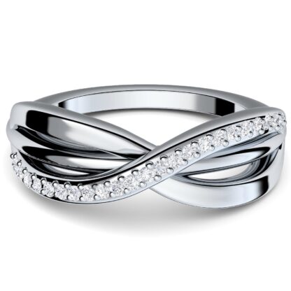 Damenring Verlobungsring Silber 925 Infinity Ring Unendlichkeit Silber Zirkonia Steine Verlobungsringe für Damen Frauen Freundin Geschenk Jahrestag*