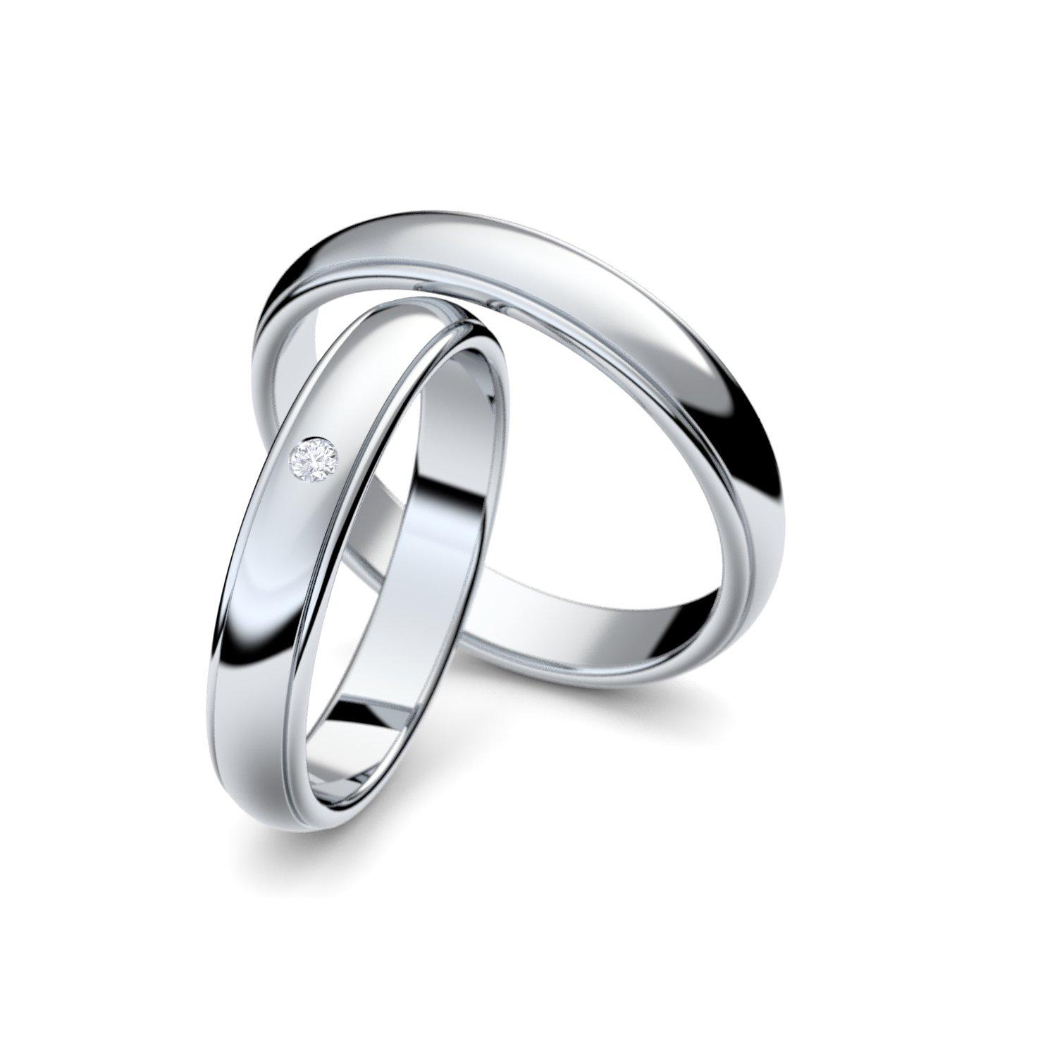 Eheringe Verlobungsringe Trauringe Freundschaftsringe Silber 925 *GRATIS Etui* Zirkonia Paarpreis Set Partnerringe Herren und Damen Ring nickelfrei*