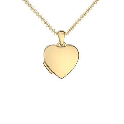 Foto Medaillon Herz Gelbgold *Silber 925 hochwertig vergoldet* Herzkette Gelbgold Herz Anhänger zum Öffnen mit Kette Gold mit Foto-Service und Gravur*