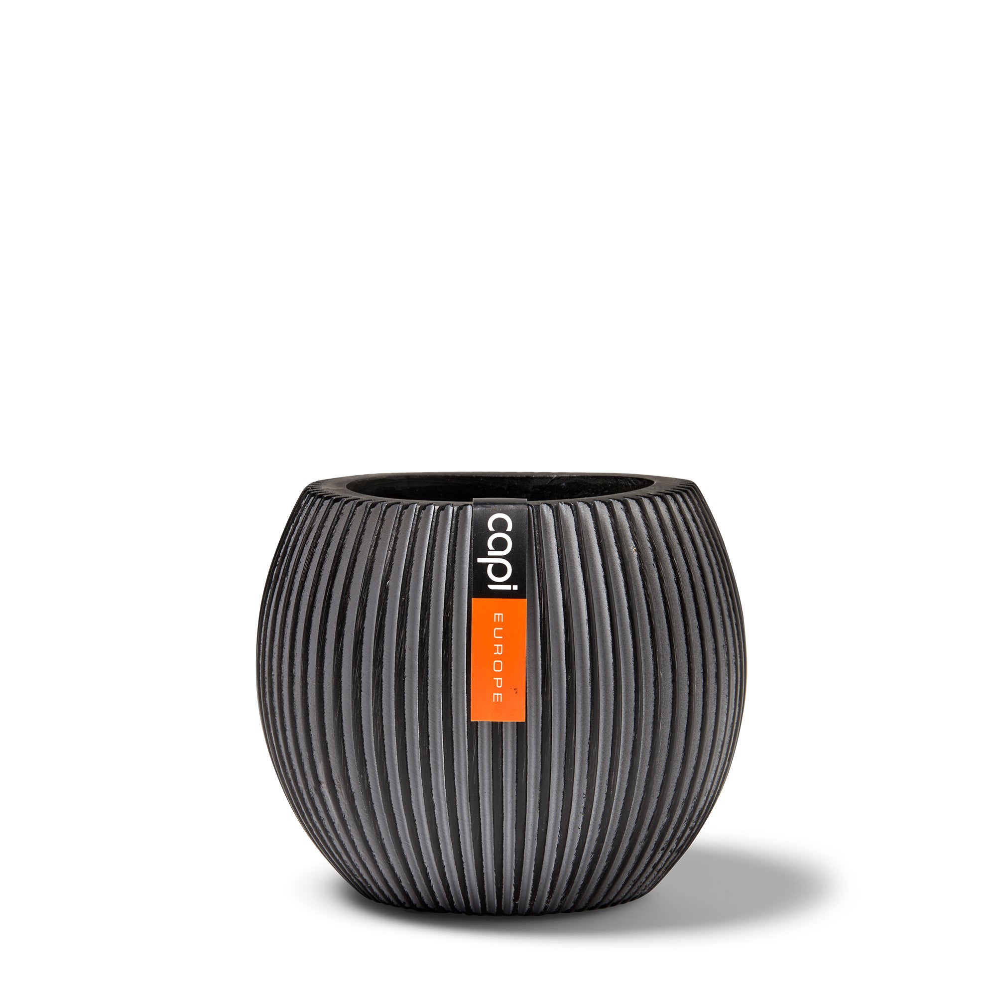 Gefäß Kugel Groove anthrazit I 18x15 cm*