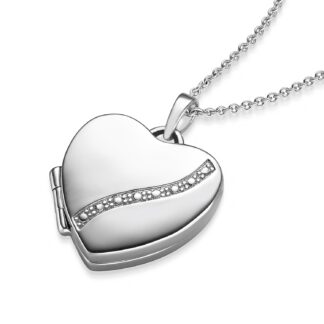 Herz Medaillon für 2 Bilder (inkl. Foto-Service) Silber 925, Foto Amulett zum Öffnen, Kette, Damenkette mit Bild, Damen Frauen Geschenk Schmuck Liebe*