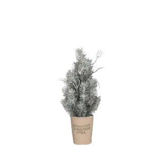 Künstlicher Tannenbaum - Rachel | 30 cm, beeist, im Pappmache Topf*