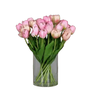 Künstlicher Tulpenstrauß - Vegeta | 36 cm | in Glasvase mit künstl. Wasser*