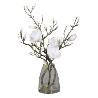 Künstliches Magnolien Arrangement - Zijada | Real touch | 50 cm | in Glasvase*