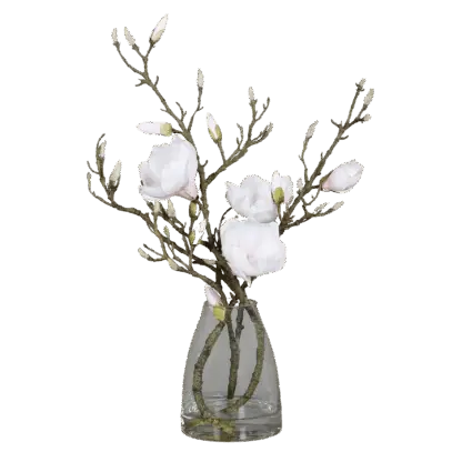 Künstliches Magnolien Arrangement - Zijada | Real touch | 50 cm | in Glasvase*