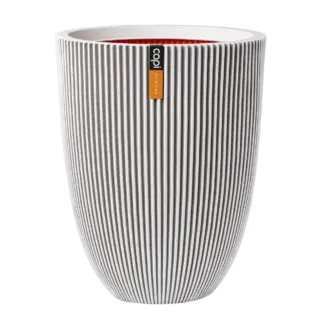 Pflanztopf elegant niedrig Groove elfenbein | 34x46 cm*