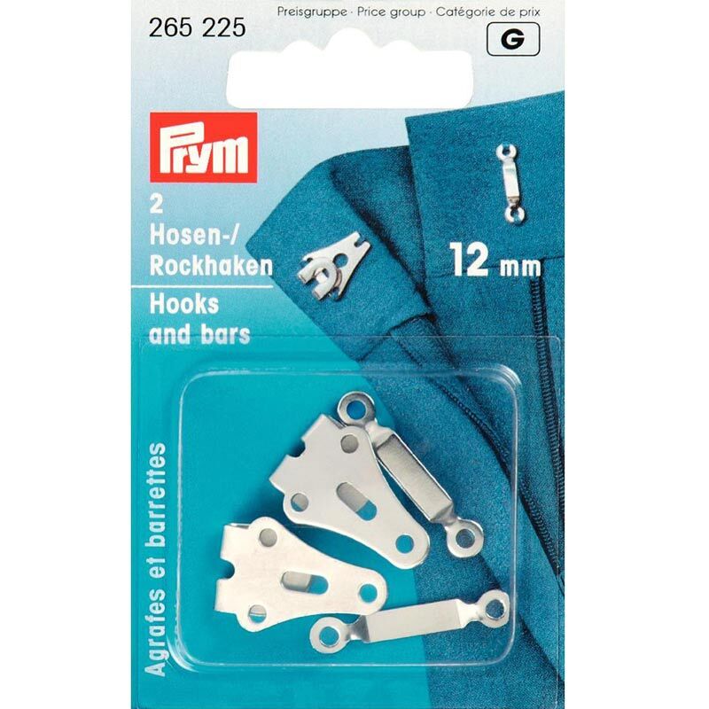 Prym Hosen- und Rockhaken silber 12mm 2 Stück*