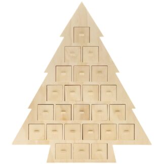 Rico Design Adventskalender Tanne aus Holz 45x51x5cm*