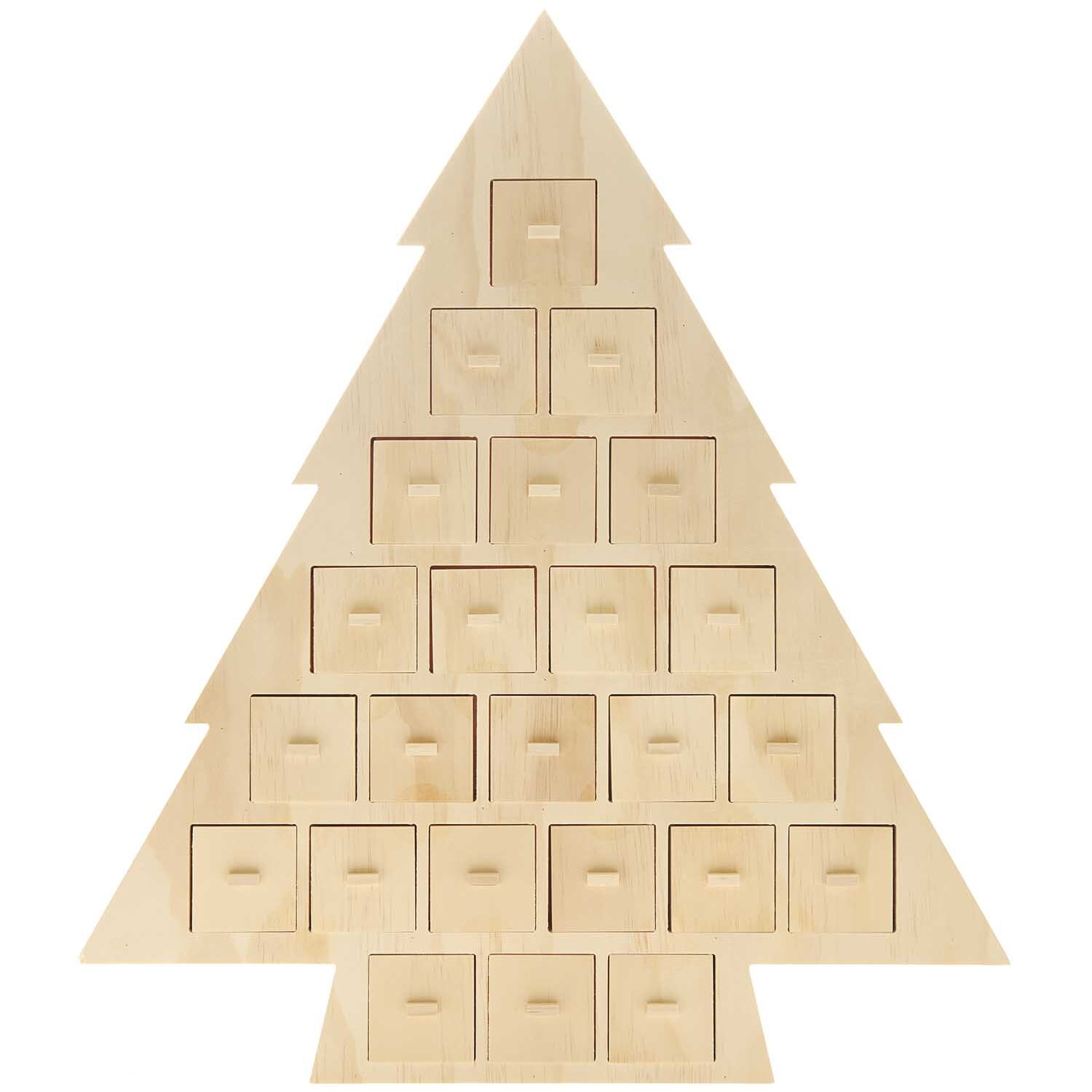 Rico Design Adventskalender Tanne aus Holz 45x51x5cm*