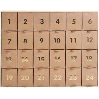 Rico Design Adventskalender zum Befüllen 36,5x29x6cm Kraftpapier-Gold*
