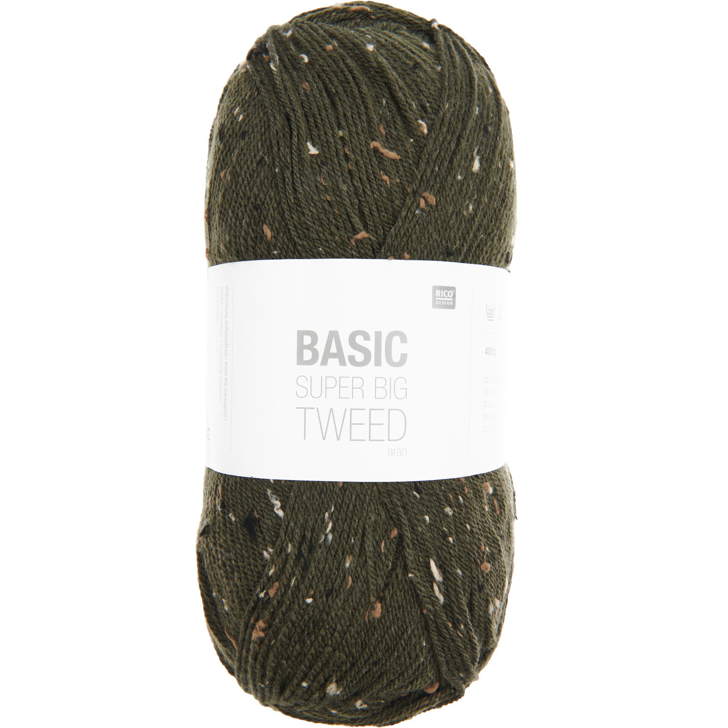Rico Design Basic Super Big Tweed aran Oliv*