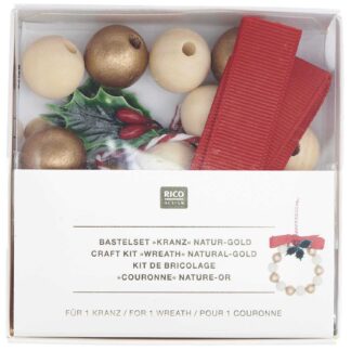 Rico Design Bastelset Holzperlen Kranz natur-gold*