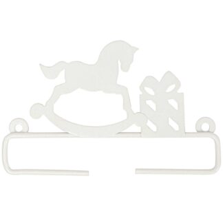 Rico Design Dekobügel Schaukelpferd weiß 11cm Metall*