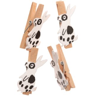 Rico Design Dekoklammern Hase weiß 4 Stück*