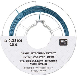 Rico Design Draht Nylonummantelt türkis 0,38mm 10m*