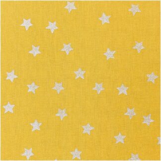 Rico Design Druckstoff Nostalgic Christmas Sterne senf-metallic 140cm*
