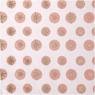 Rico Design Druckstoff Schneeflocken rosa-gold 50x140cm*