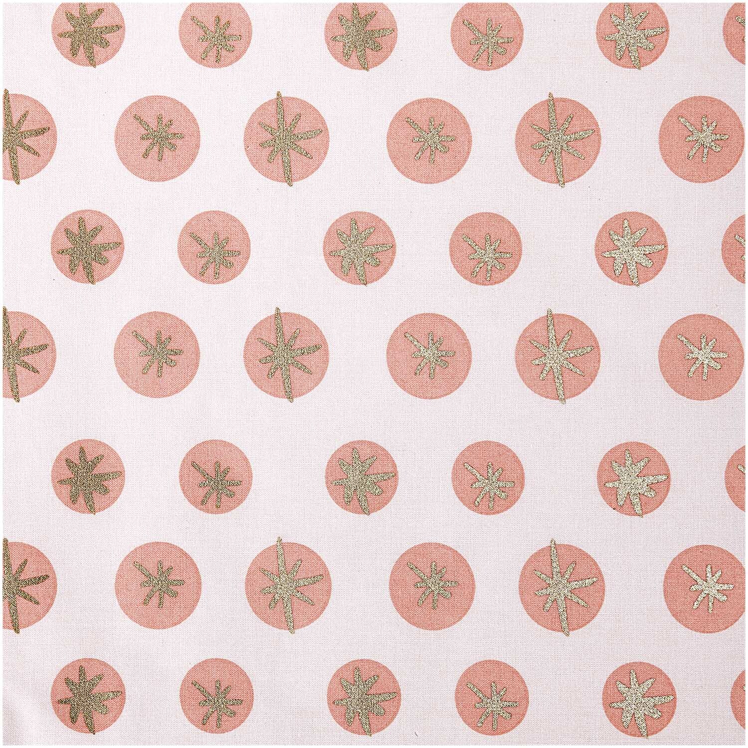 Rico Design Druckstoff Schneeflocken rosa-gold 50x140cm*