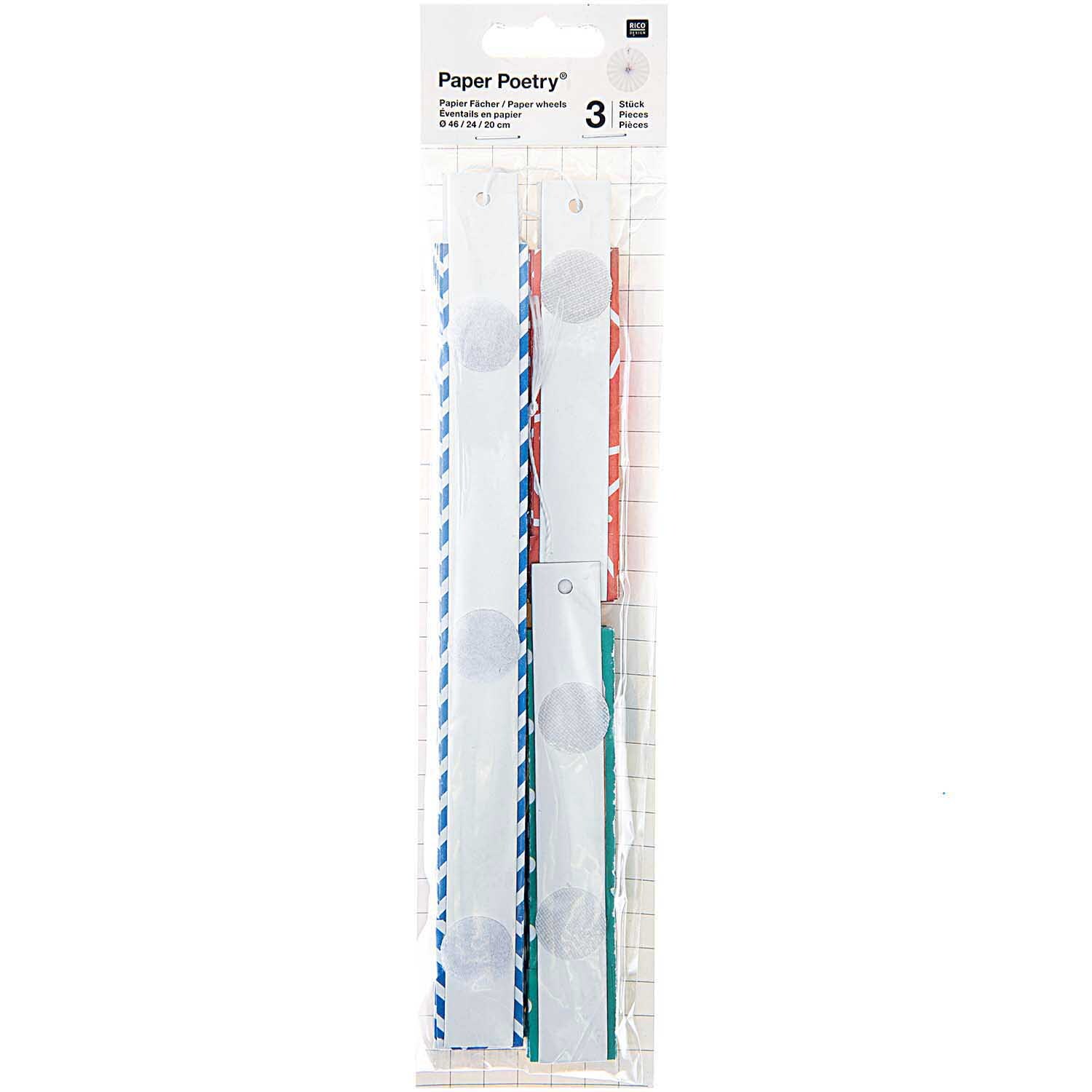 Rico Design Fächer mehrfarbig Papier 3 Stück*