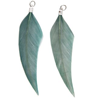 Rico Design Federn mit Öse 2 Stück Smokey Mint*