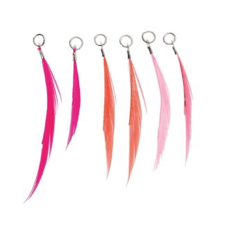 Rico Design Federn mit Öse 6 Stück Neon-Pink*