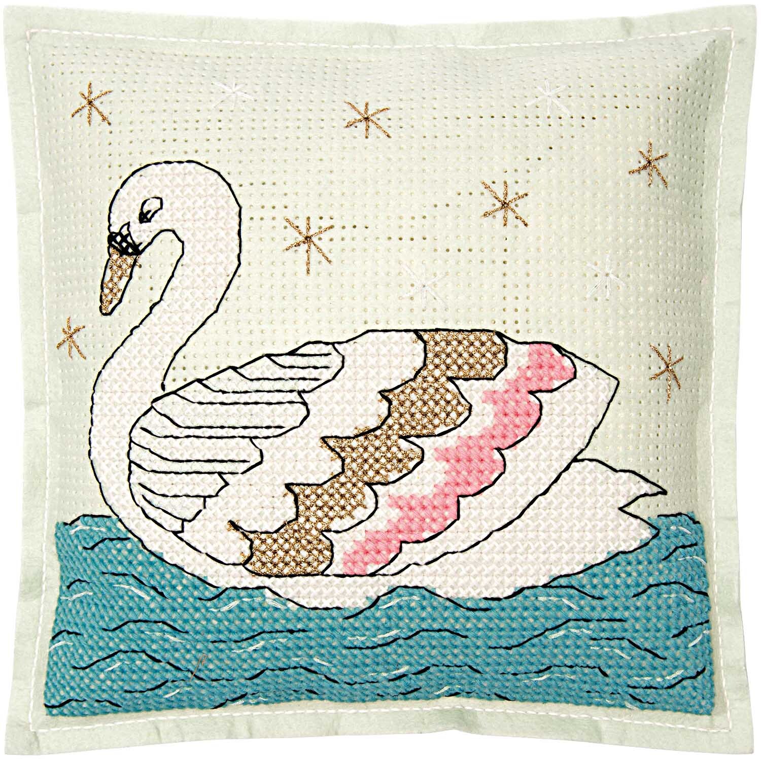 Rico Design Filzkissen Schwan 42x42cm zum Besticken*