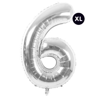 Rico Design Folienballon Zahl silber 86cm 6*