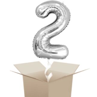 Rico Design Folienballon mit Helium Zahl silber 86cm 2*