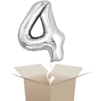 Rico Design Folienballon mit Helium Zahl silber 86cm 4*