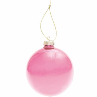 Rico Design Glaskugel Baumschmuck einfarbig 8cm Puder Transparent*