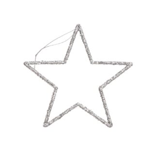 Rico Design Hänger Stern mit Glitter silber 17,5x17,5cm*