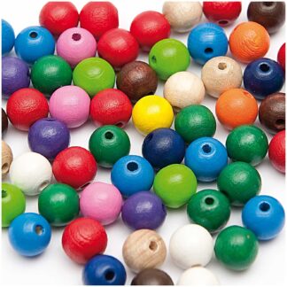 Rico Design Holz-Perlen 10mm 60 Stück Bunt*
