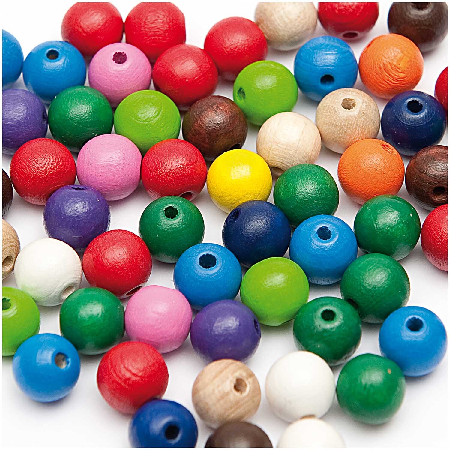 Rico Design Holz-Perlen 10mm 60 Stück Bunt*