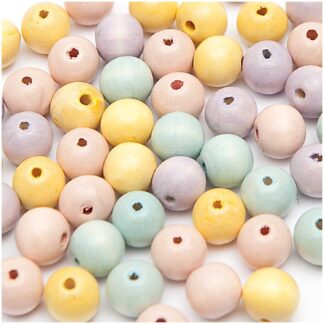 Rico Design Holz-Perlen pastell Mix 10mm 60 Stück*