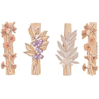 Rico Design Holzclips Blumen Mix bunt 4,8cm 4 Stück*