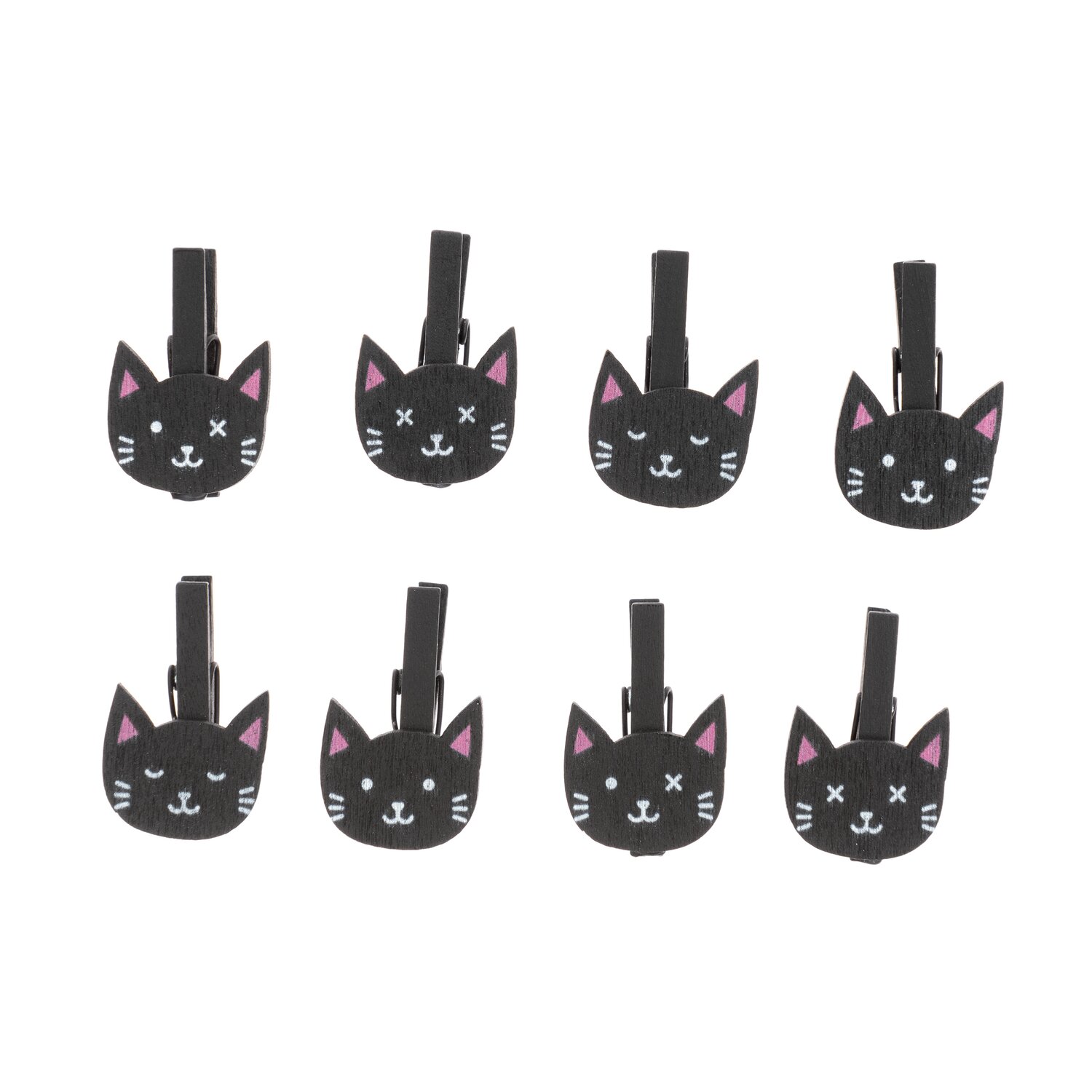 Rico Design Holzclips Katzen schwarz 8 Stück*