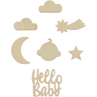 Rico Design Holzdeko Set Hello Baby*