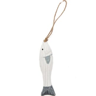 Rico Design Holzhänger Fisch grau-weiß 11x3,5cm*