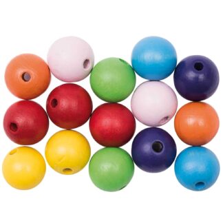 Rico Design Holzkugeln speichelecht 12mm 15 Stück Rainbow*